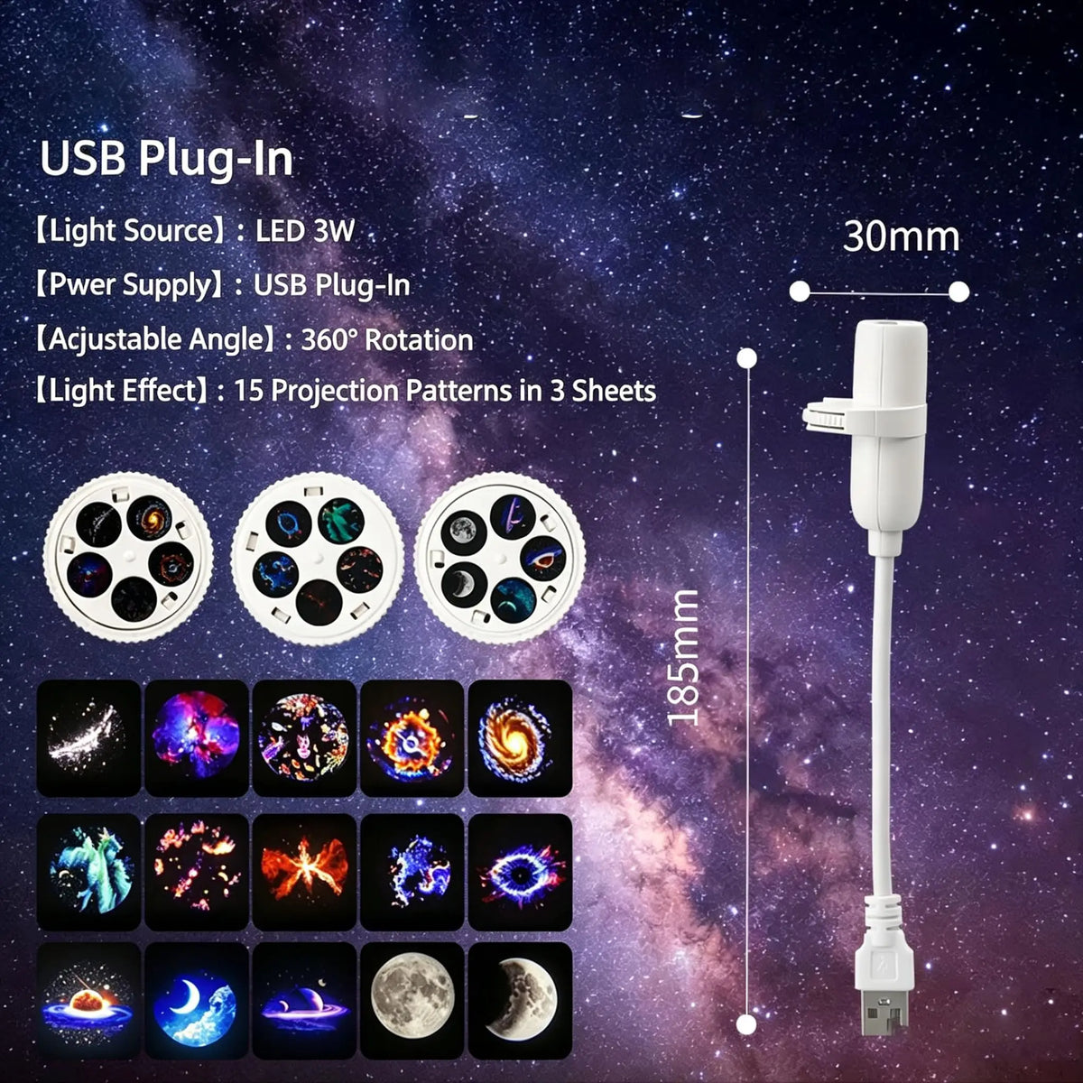 Projecteur d'Étoiles & Nébuleuse USB | Éclairage d'Ambiance Chambre